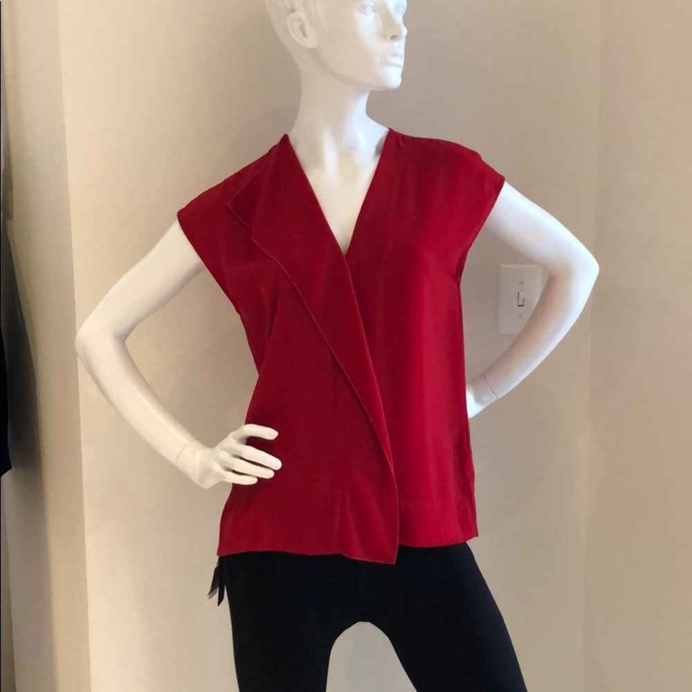 Marlene Birger short sleeve red blouse